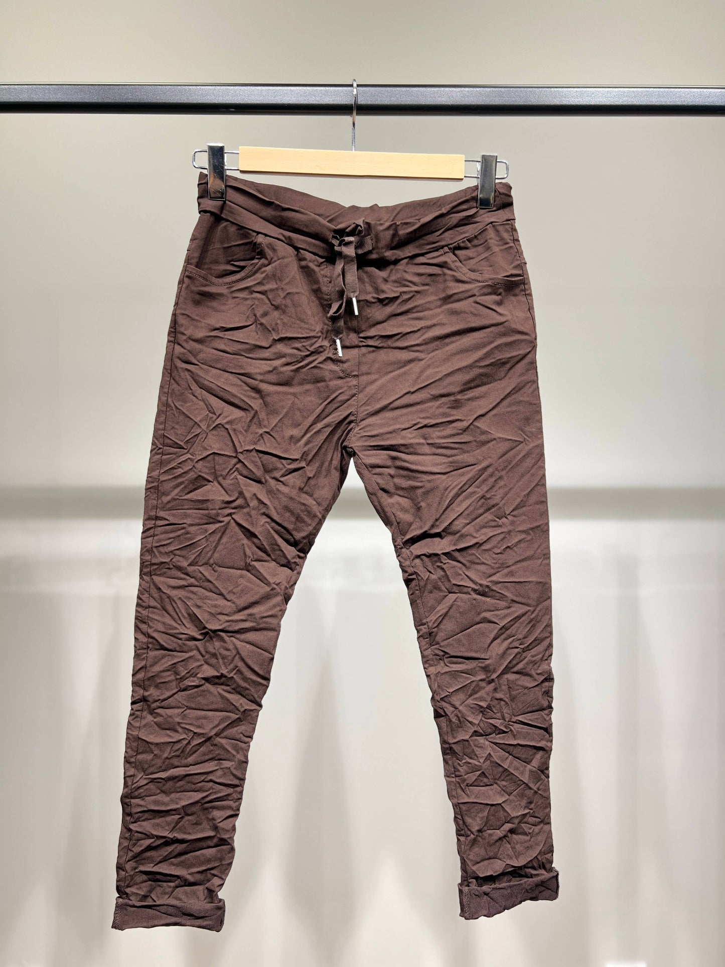 Stretch Viscose Jegging Byxor med dragsko