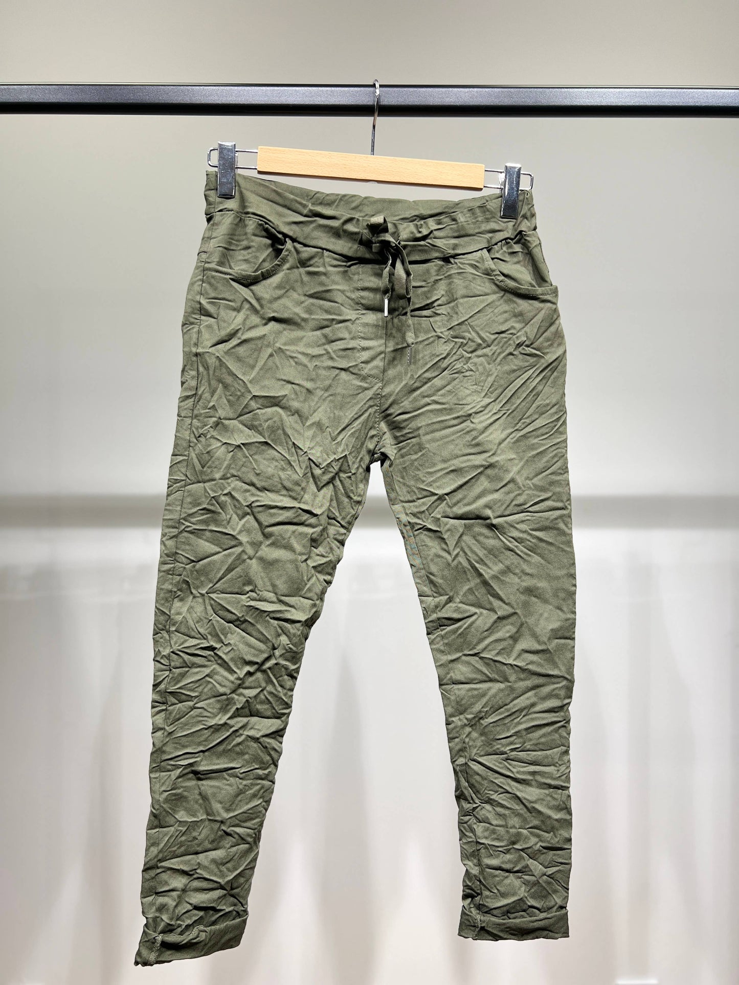 Stretch Viscose Jegging Byxor med dragsko
