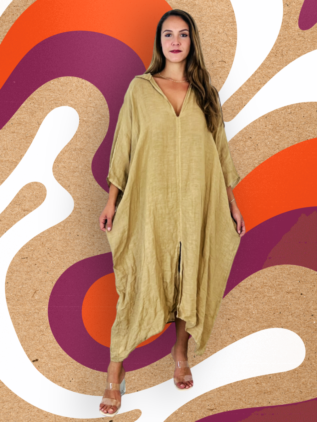 KAFTAN VANLIGT LINNE 100%