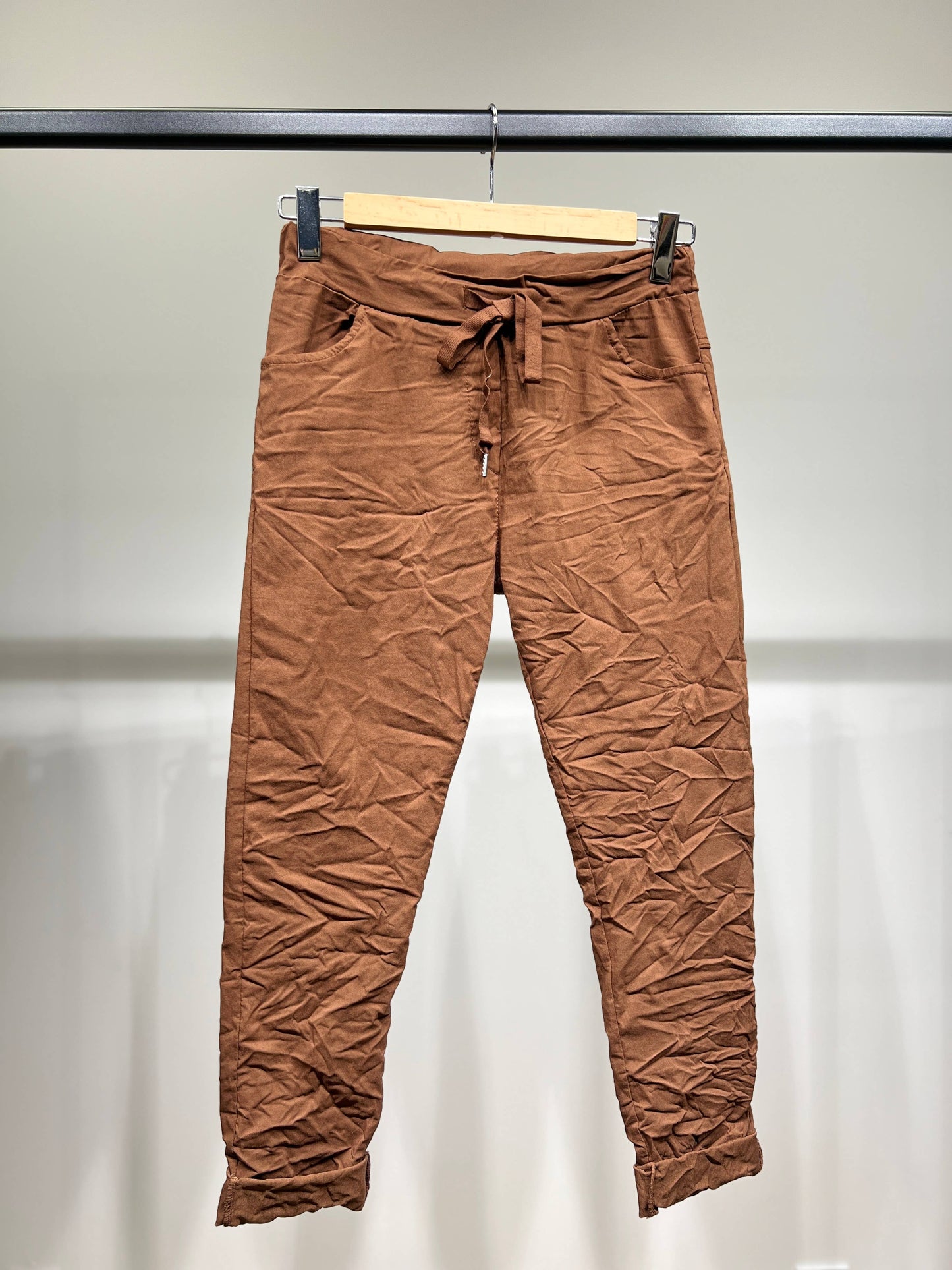 Stretch Viscose Jegging Byxor med dragsko