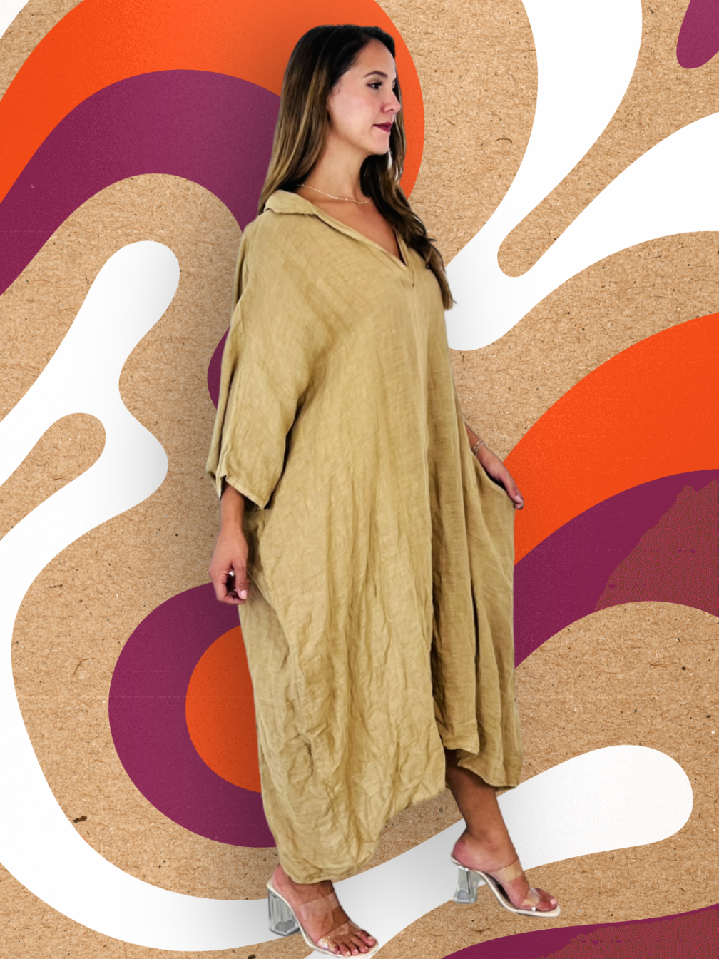 KAFTAN VANLIGT LINNE 100%