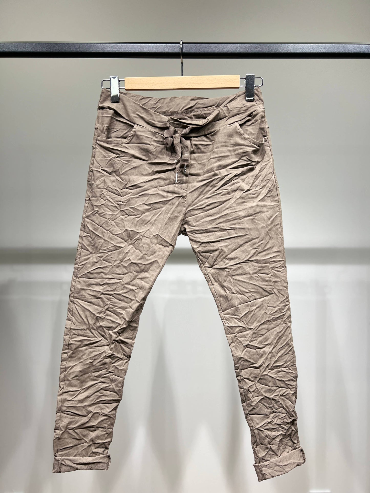 Stretch Viscose Jegging Byxor med dragsko