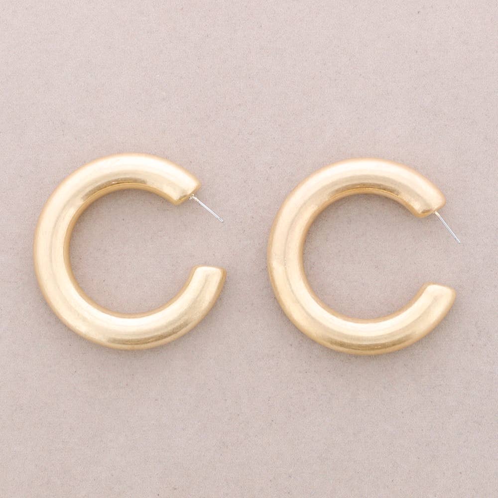 Chubby Hoop Örhängen 5cm Metallfinish