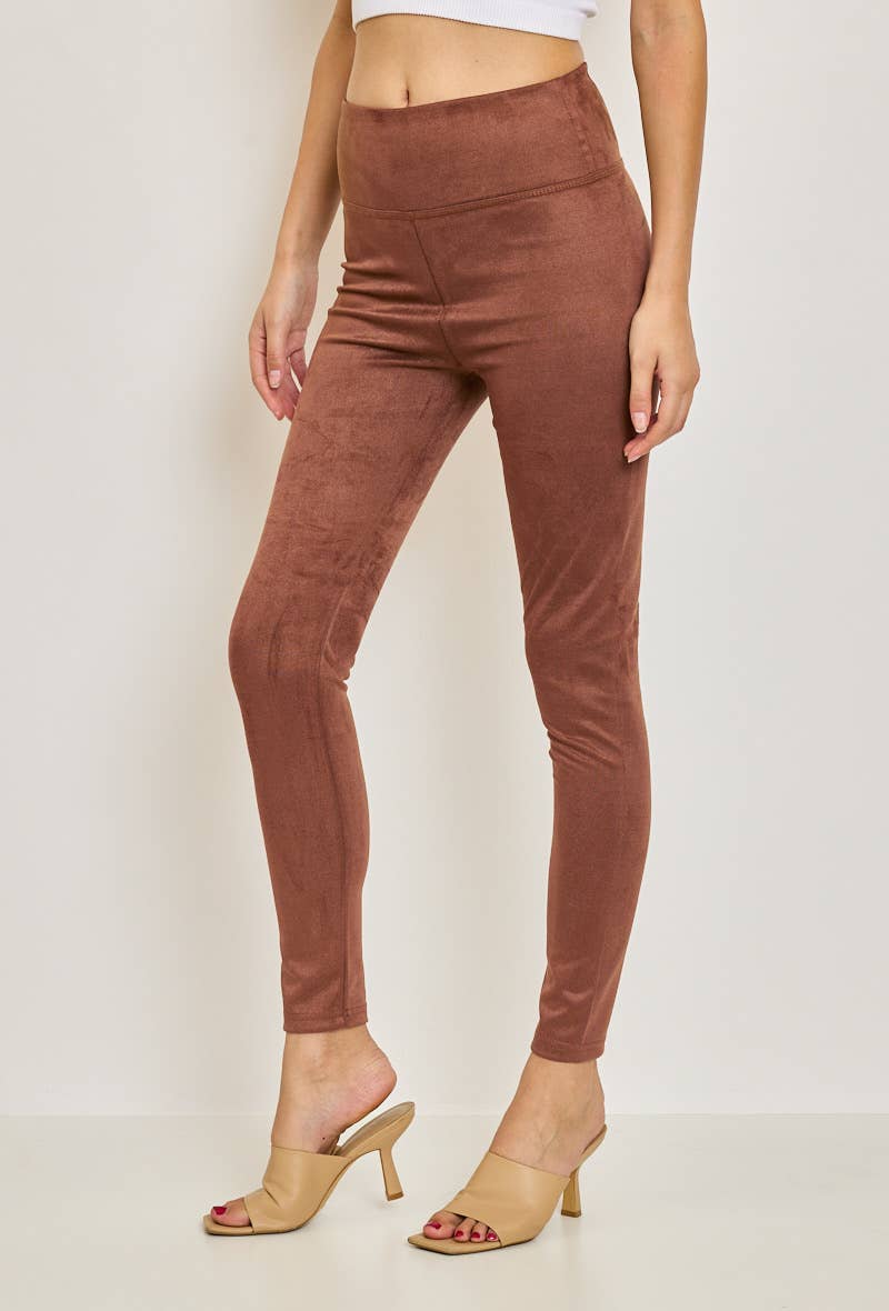Formande leggings i mocka