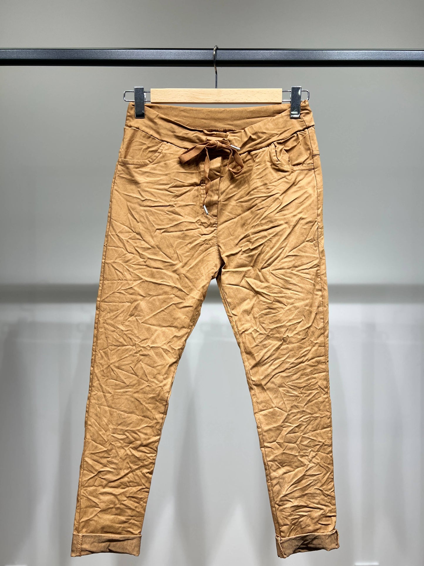 Stretch Viscose Jegging Byxor med dragsko