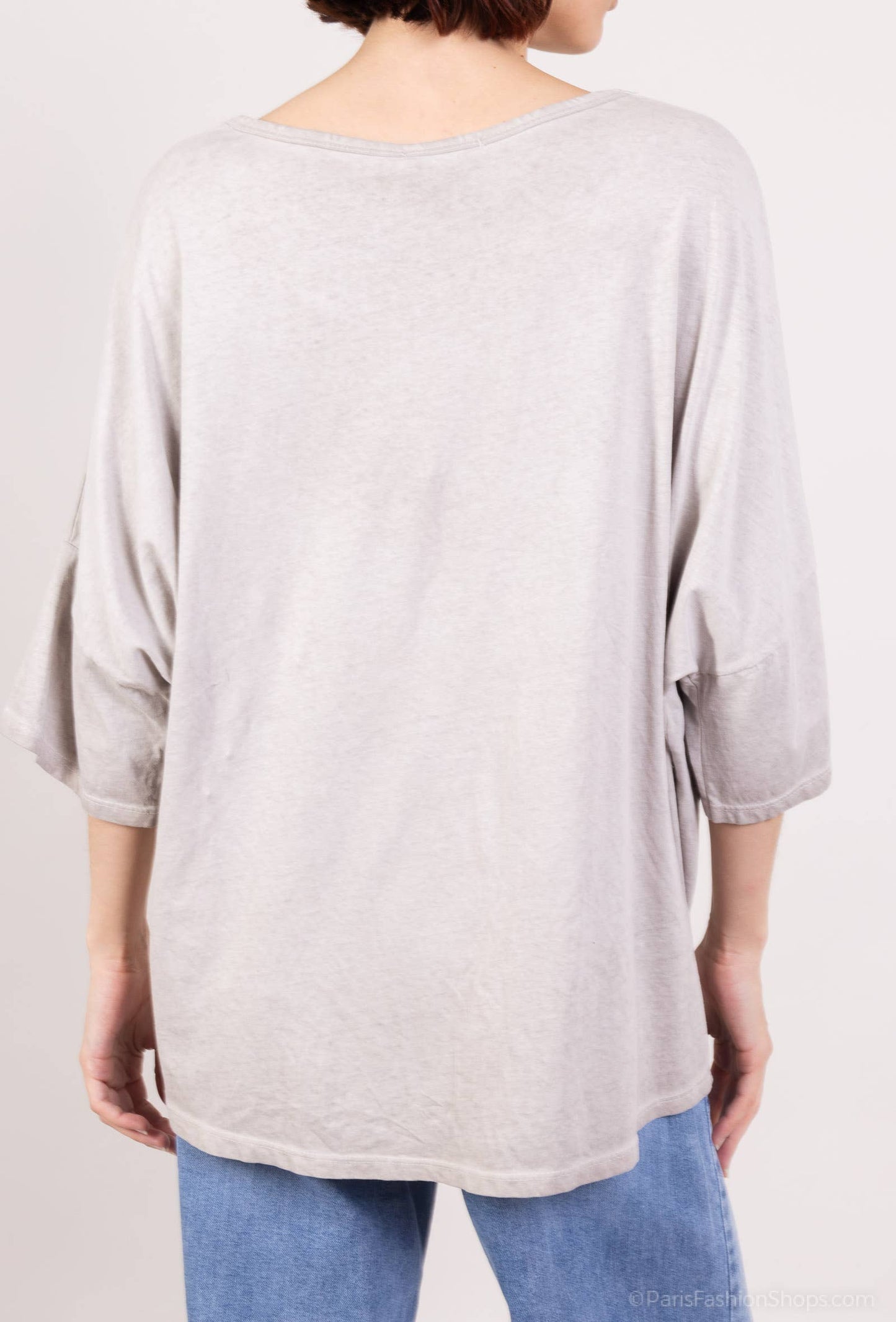 T-shirt med stort stjärnmotiv broderat med paljetter