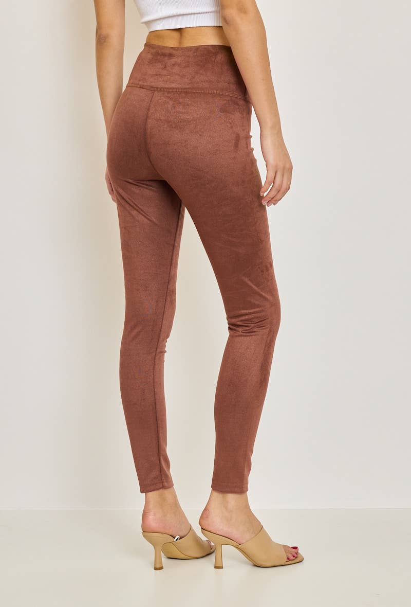 Formande leggings i mocka