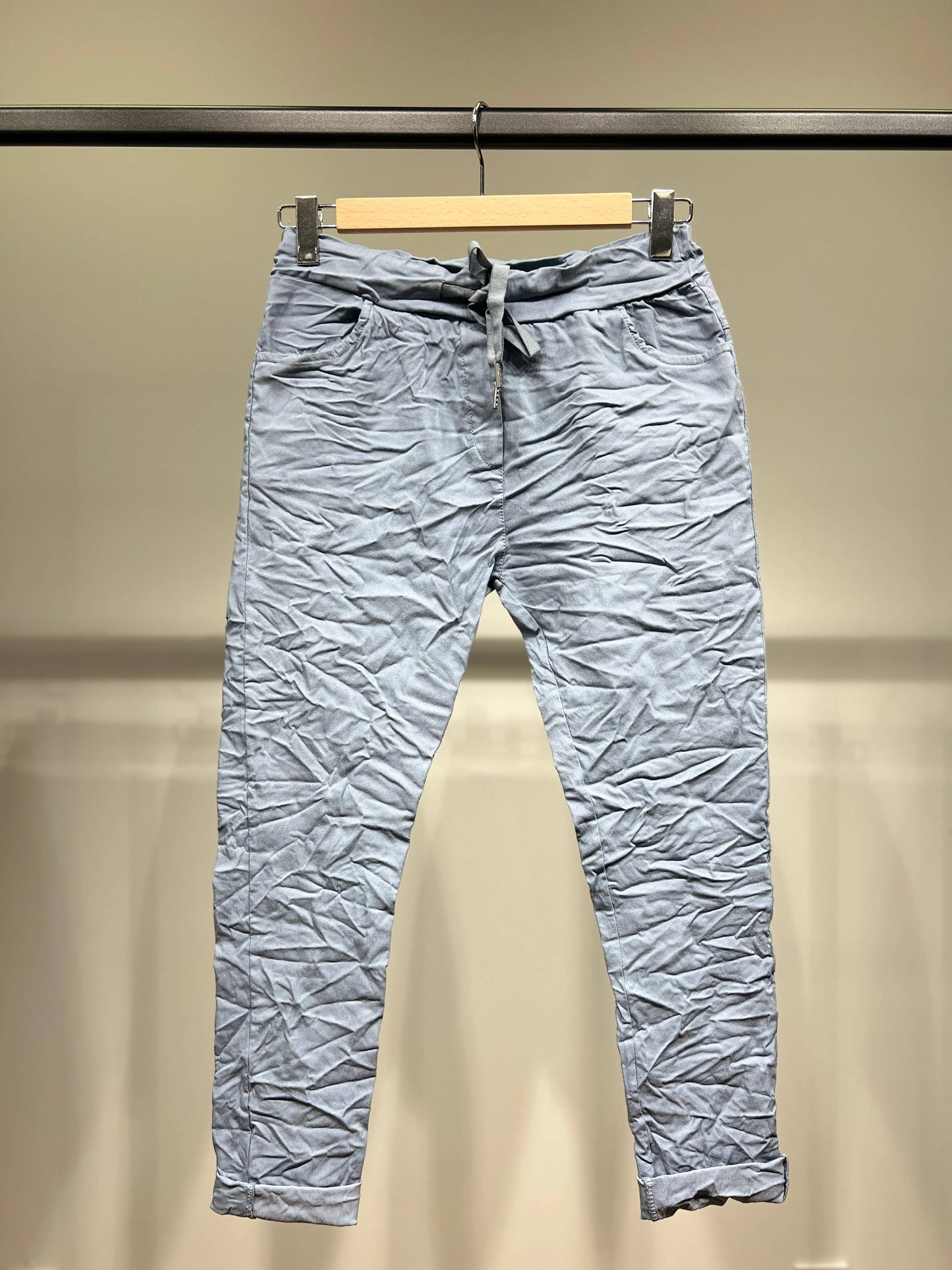 Stretch Viscose Jegging Byxor med dragsko