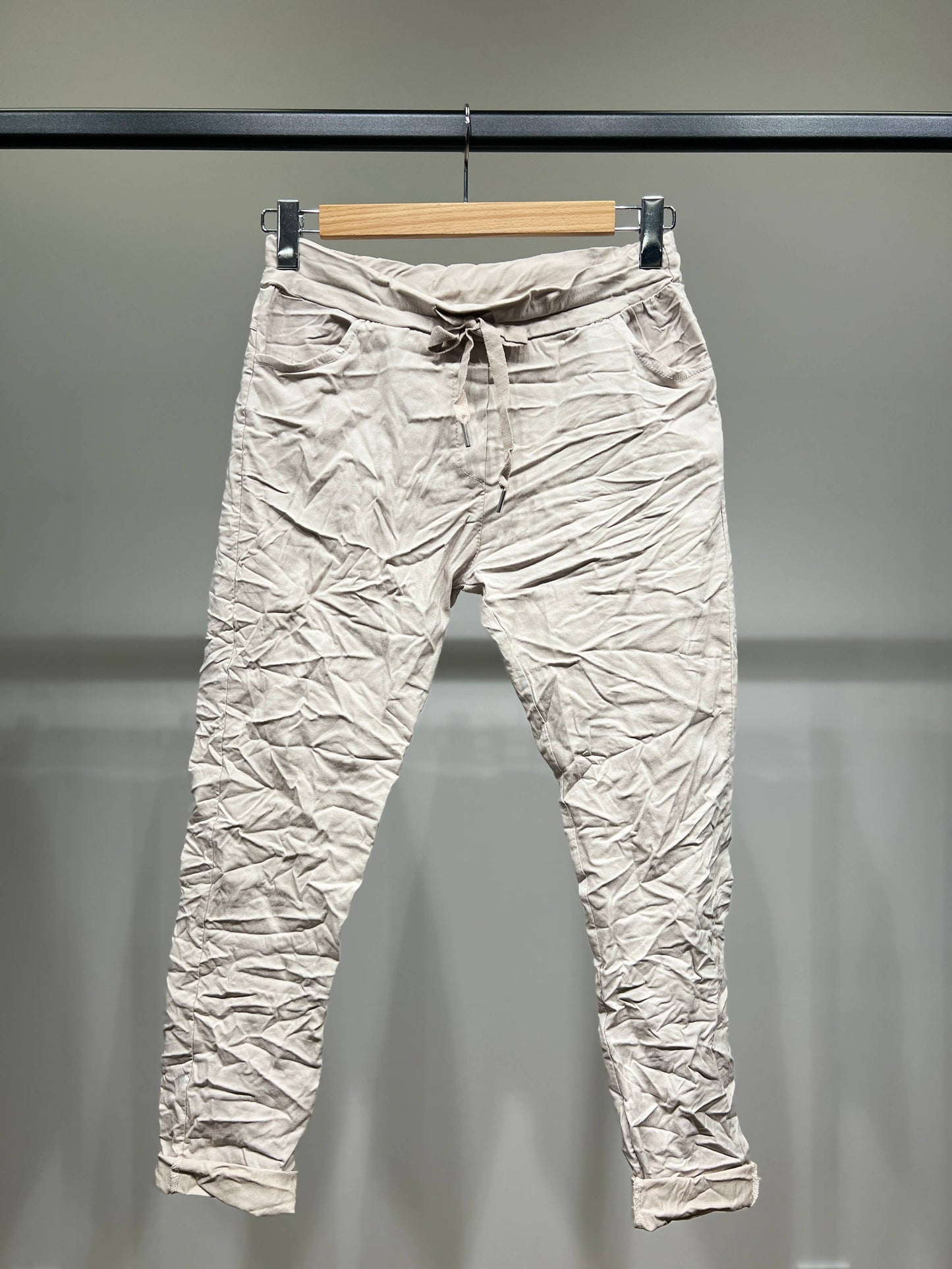 Stretch Viscose Jegging Byxor med dragsko