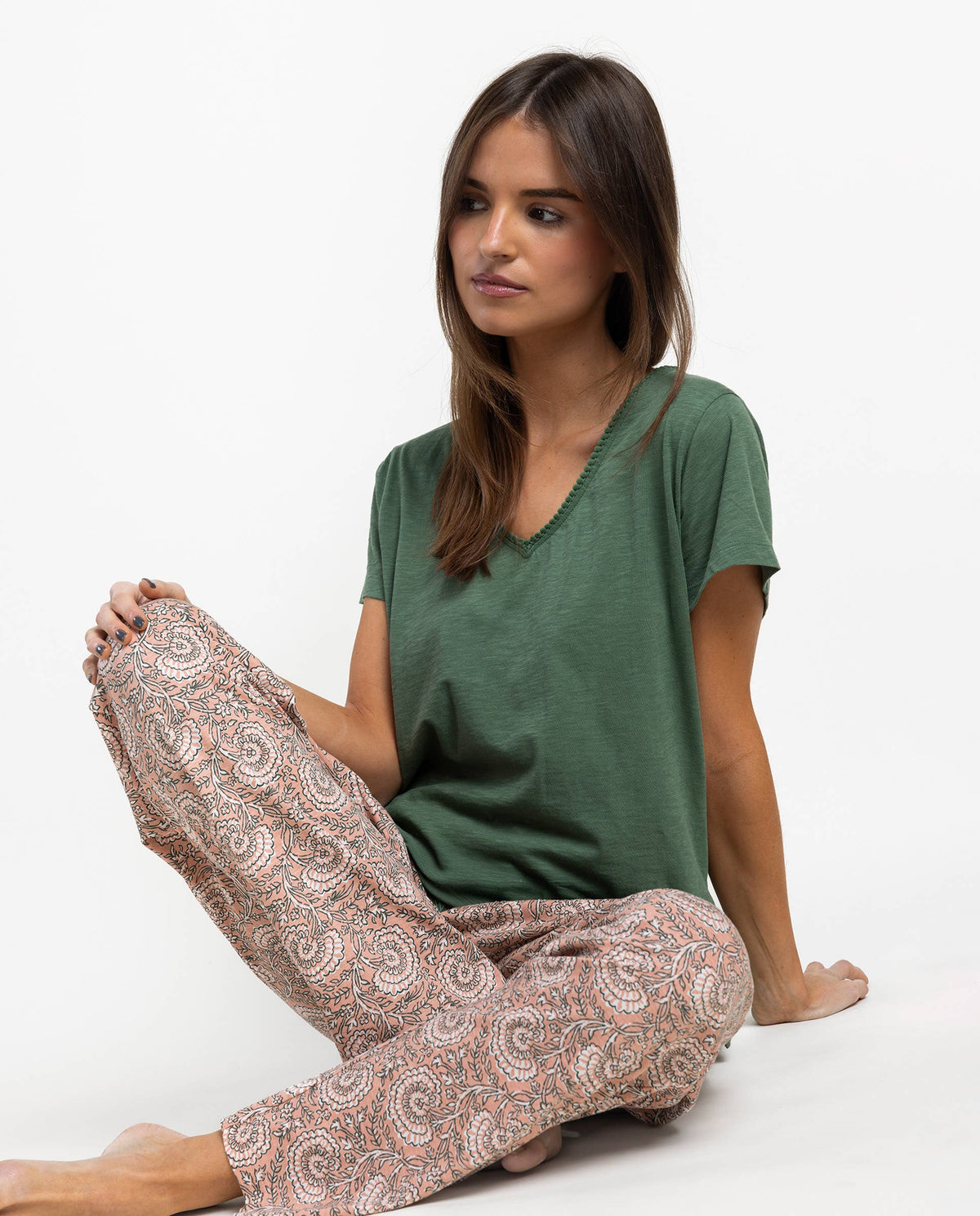 Admas Garden kortärmad pyjamas Green Garden för kvinnor