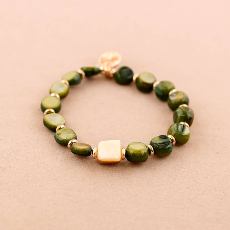 Elastiskt Armband Pärlor Pärlemor