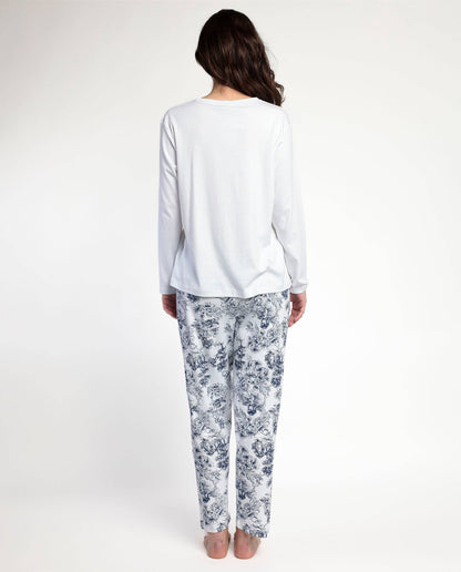 ADMAS Classic långärmad pyjamas Toile de Jouy för dam