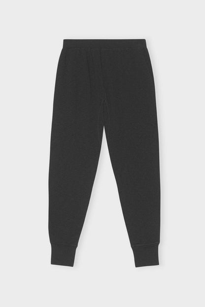 Skye sweatpants i svart med mönstrad väv och dekorativ sömnad