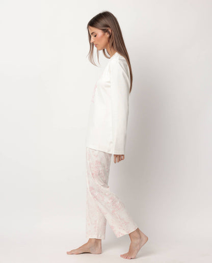 ADMAS Classic långärmad pyjamas Toile de Jouy för dam
