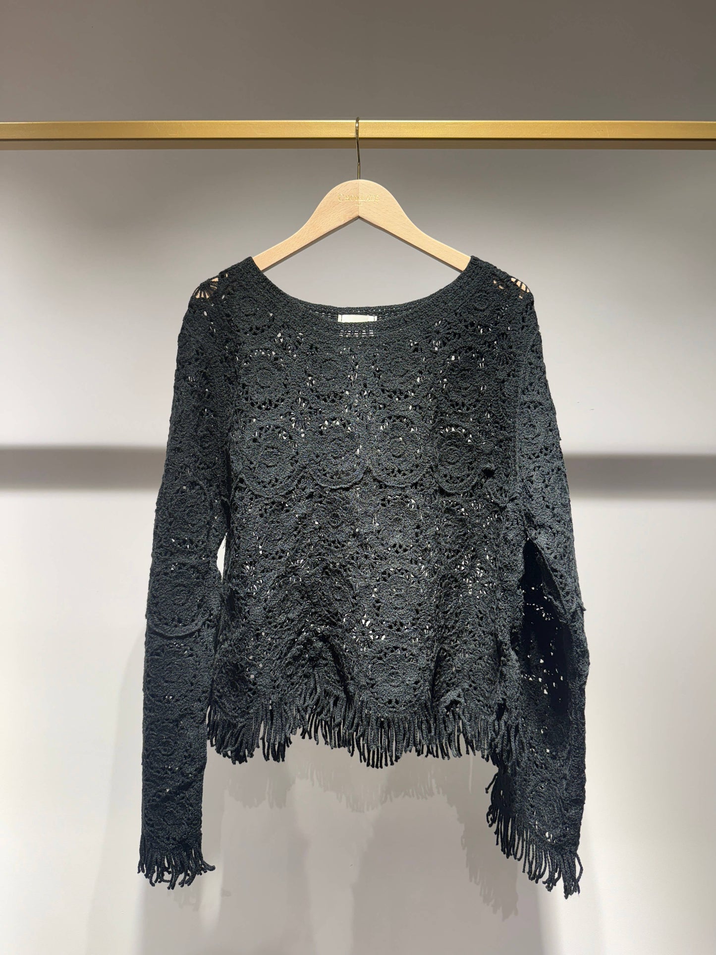 Virkat topp med fransar -