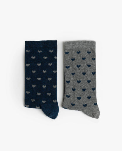 ADMAS Medium Sock Blue Hearts för Kvinnor, (Låda med 6...