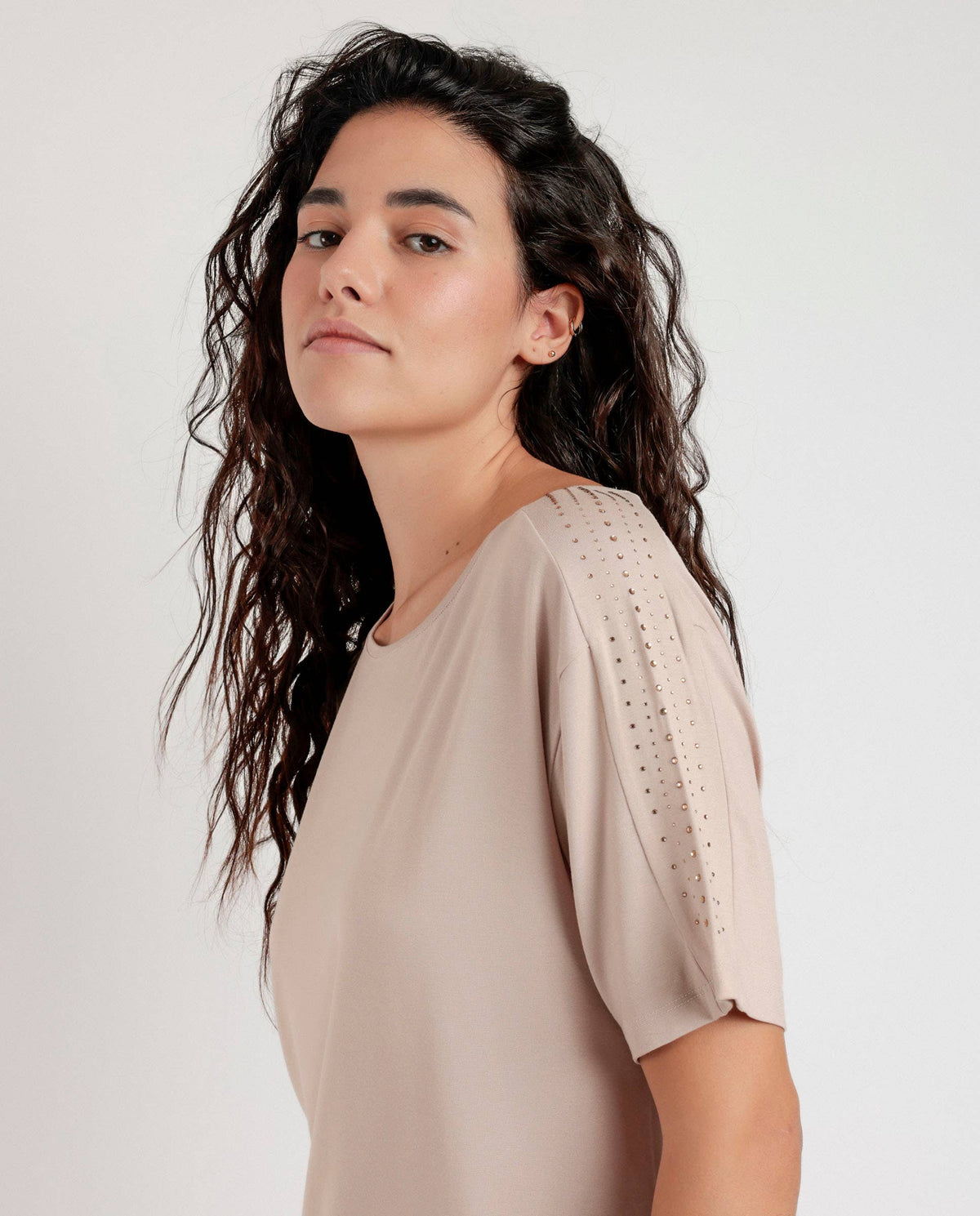 ADMAS Kortärmad T-shirt Shoulder Stones för Kvinna
