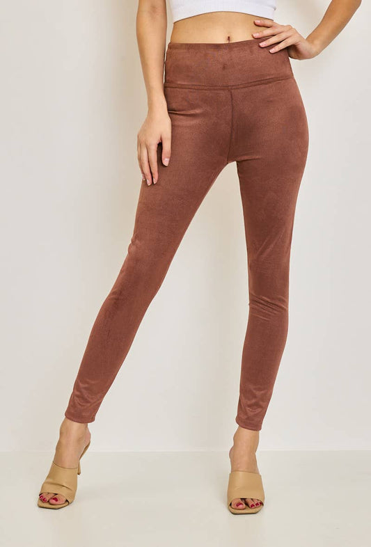 Formande leggings i mocka