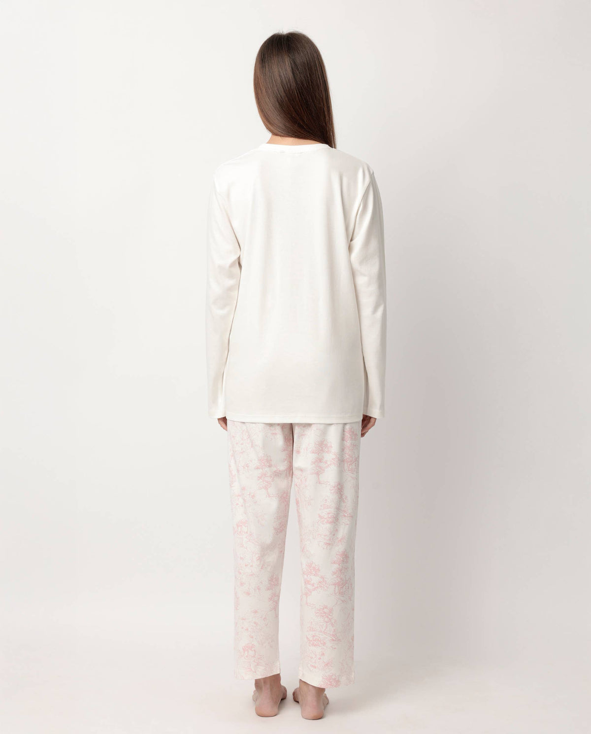 ADMAS Classic långärmad pyjamas Toile de Jouy för dam