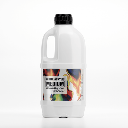 Vit akrylmedium med krackeleringseffekt