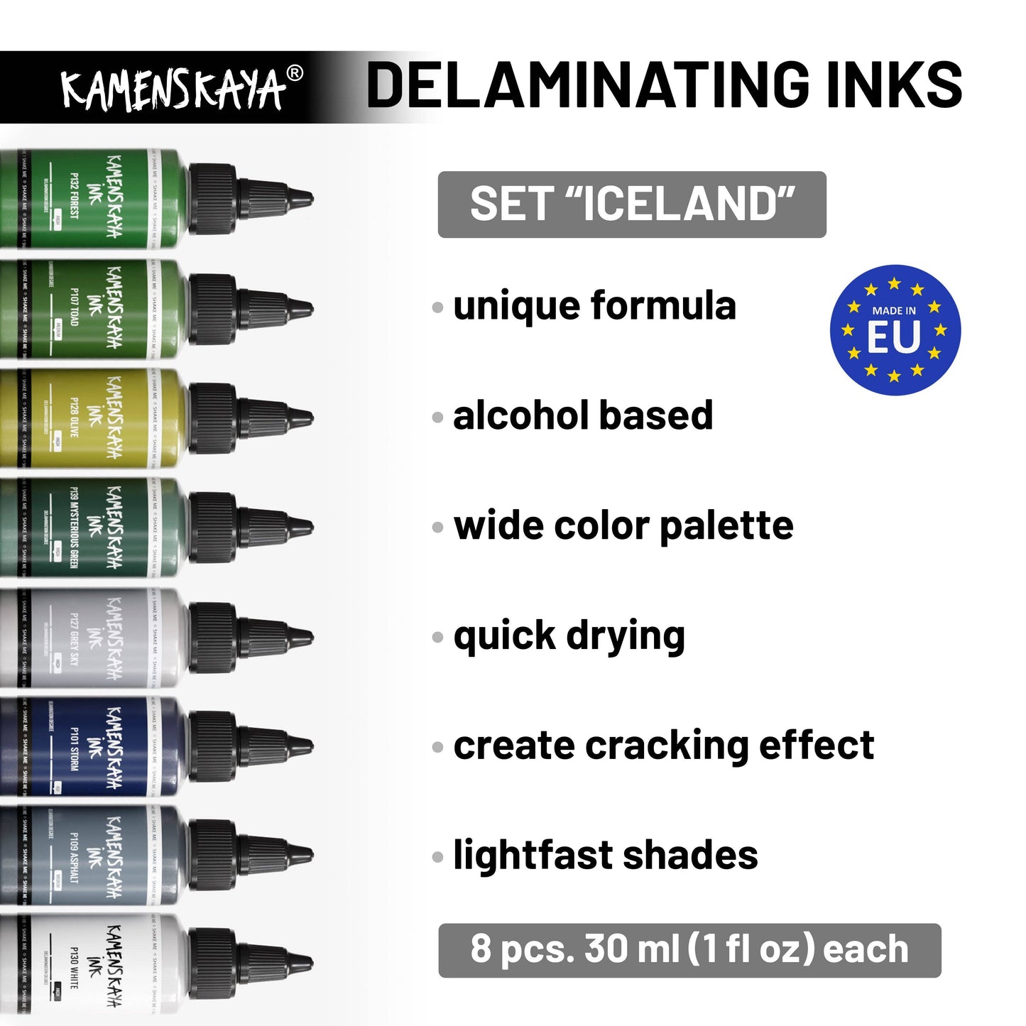 Delaminerande alkoholbläckset 'Iceland'