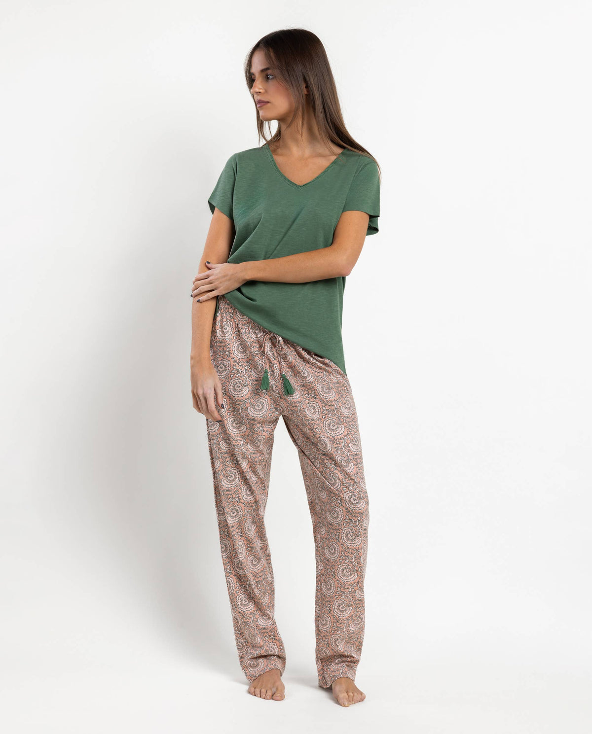 Admas Garden kortärmad pyjamas Green Garden för kvinnor