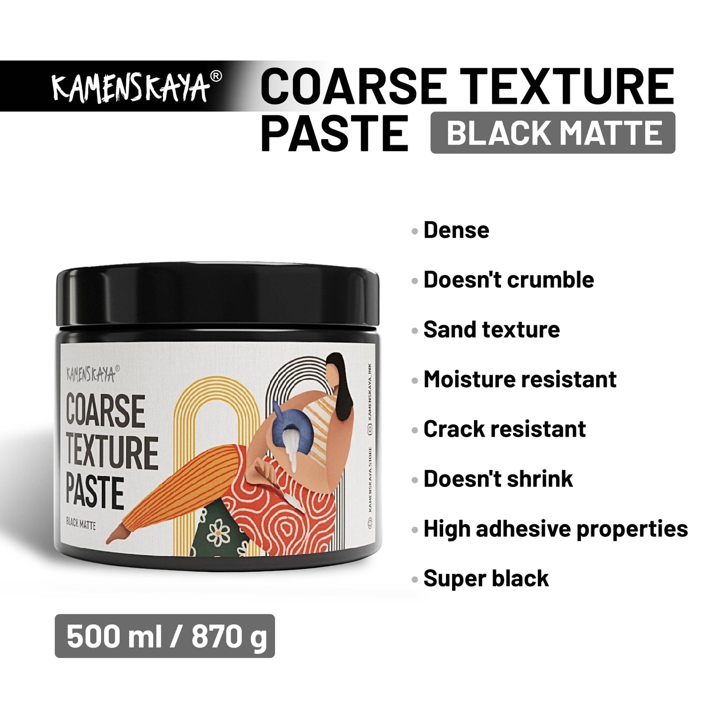 Grov texturpasta (Svart matt)