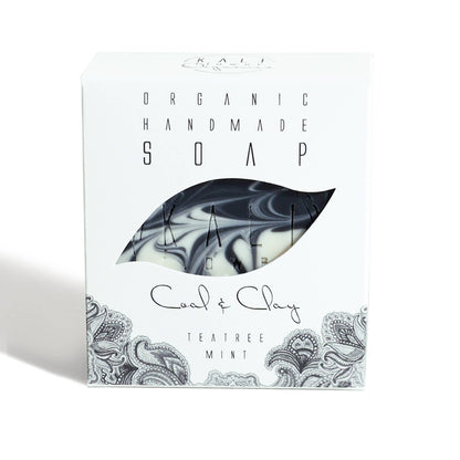 Organic artisan Soap -  Coal&Clay - Tea tree, Lavender, Mint