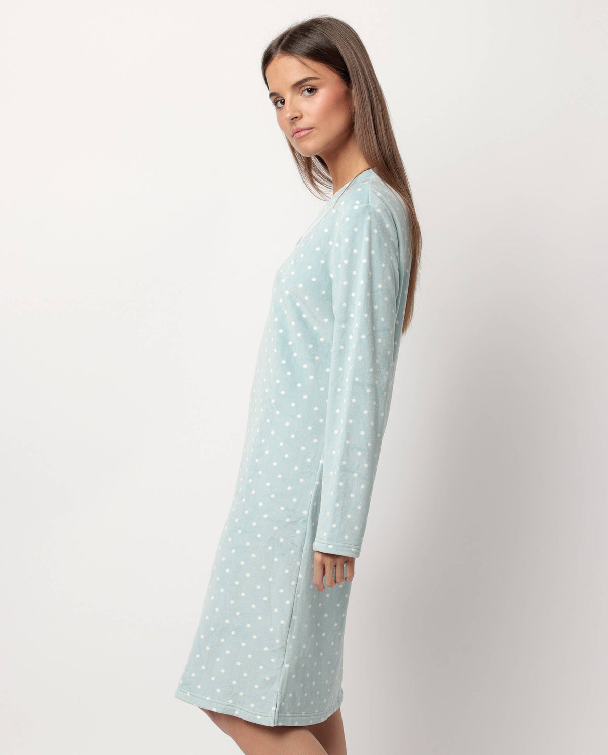 ADMAS CLASSIC Velvet Pico Dots Lace långärmad tröja...