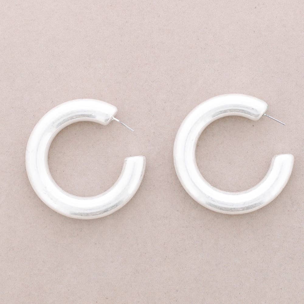 Chubby Hoop Örhängen 5cm Metallfinish