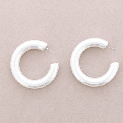 Chubby Hoop Örhängen 5cm Metallfinish