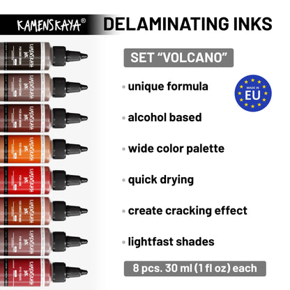 Delaminerande alkoholbläck set 'Volcano'