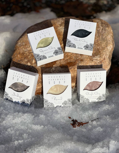 Organic artisan Soap -  Coal&Clay - Tea tree, Lavender, Mint