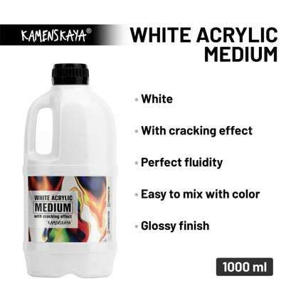 Vit akrylmedium med krackeleringseffekt