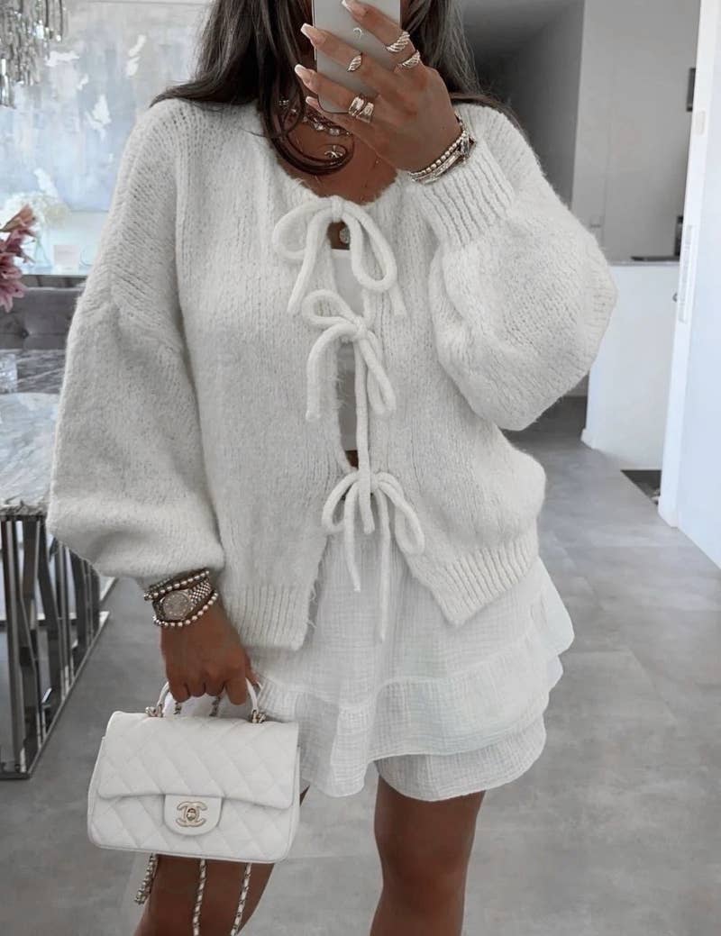 Ullväst/tröja med snören