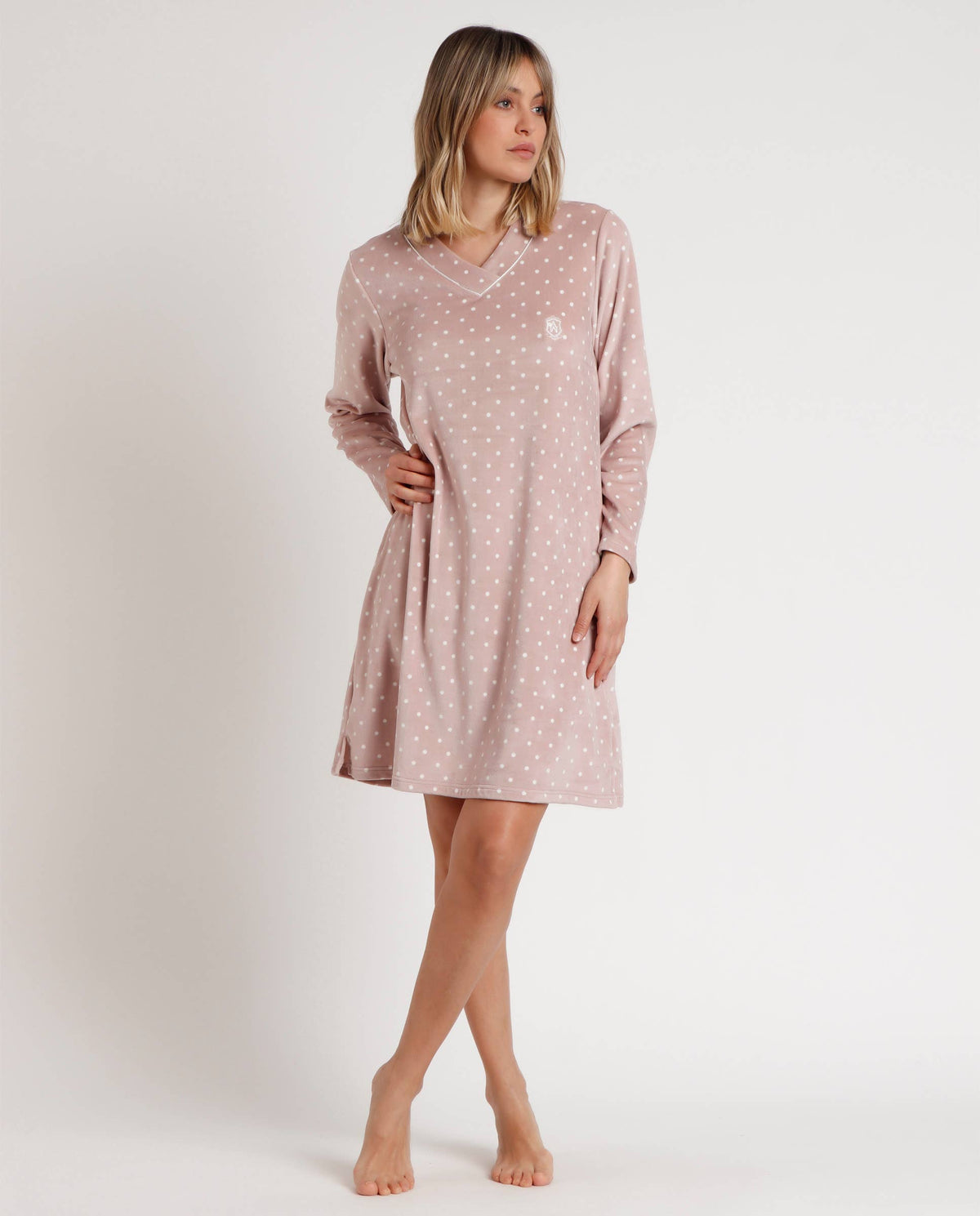 ADMAS CLASSIC Velvet Pico Dots Lace långärmad tröja...