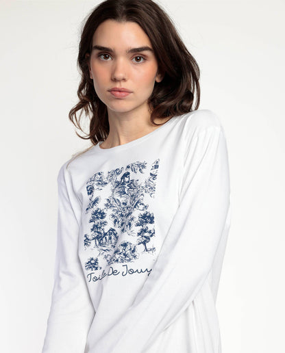 ADMAS Classic långärmad pyjamas Toile de Jouy för dam
