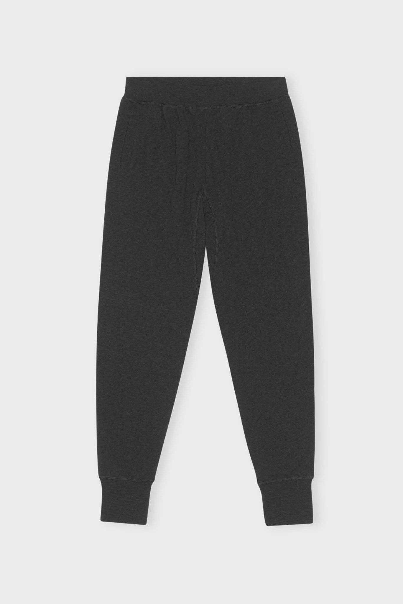 Skye sweatpants i svart med mönstrad väv och dekorativ sömnad