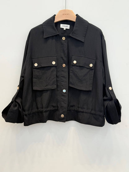 Kort utility-skjortjacka i Beige